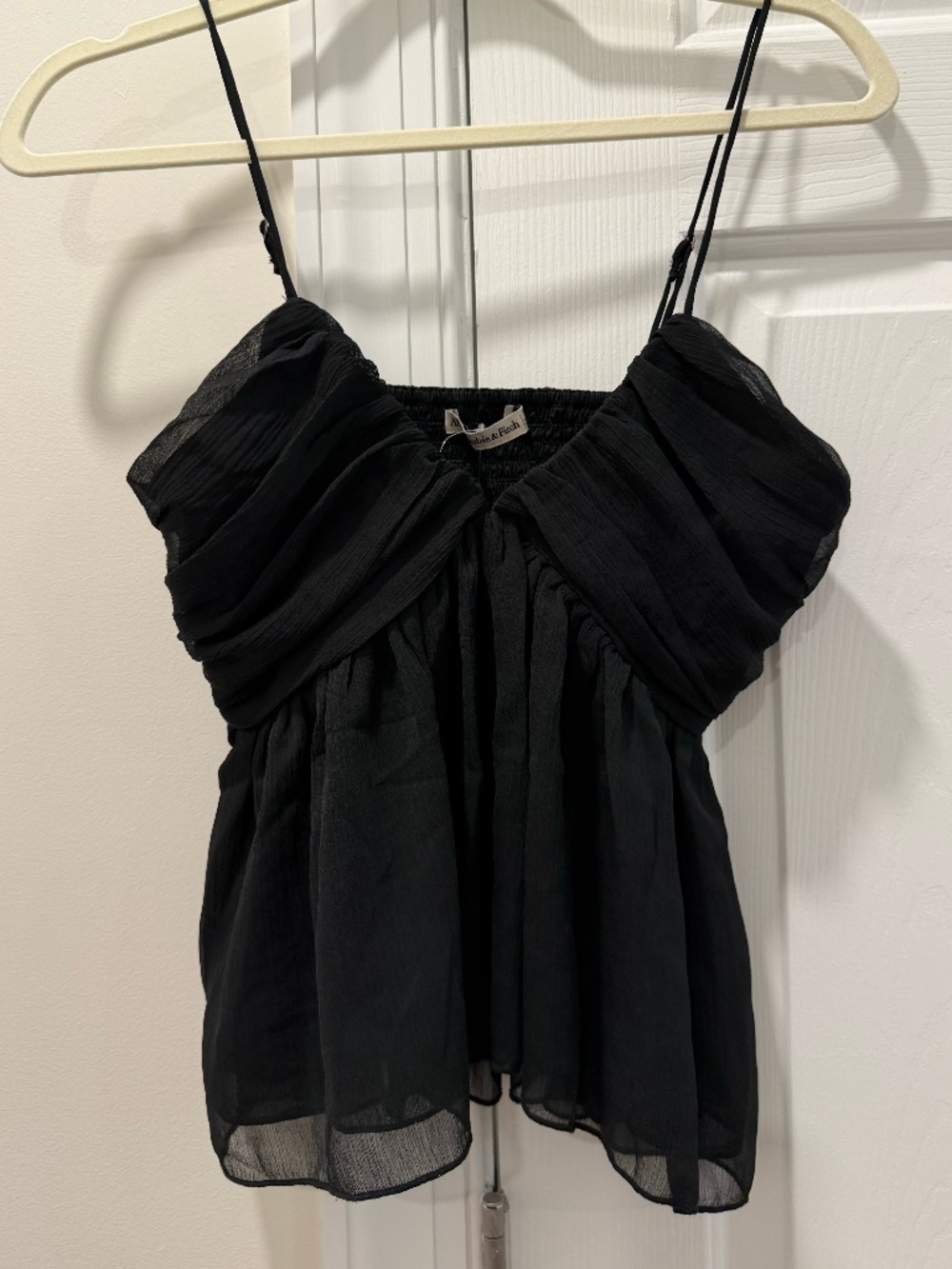 NWT Black Abercrombie & Fitch Flowy Babydoll Top / Cami Top | XS